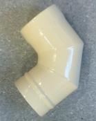 System 7 Vitreous Enamel Flue 150mm x 45 Degree Bend In Ve Cream