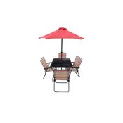 Heather 6 Piece Steel Garden Patio Set - Red | STDSSE409