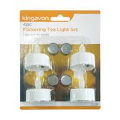 Kingavon 4pc Flickering Tea Light Set image