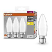 Osram 4.9w BC LED Candle (3 Pack) warm White