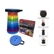 Redwood Rainbow Portable Collapsible Stool - Blue &amp; Rainbow | BB-FC091