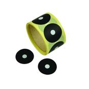 31.0mm Stick on Spots – Black with White Centre (Roll100)