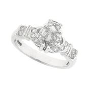 The Ashford All Diamond 18kt White Gold Claddagh Ring image