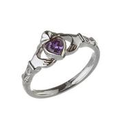 February Claddagh/Trinity Birthstone Ring image