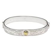 Celtic Warrior® Sterling Silver Bangle with 18kt Gold Bead image