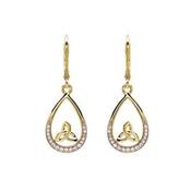 14kt Gold Vermeil CZ Trinity Knot Earring  image