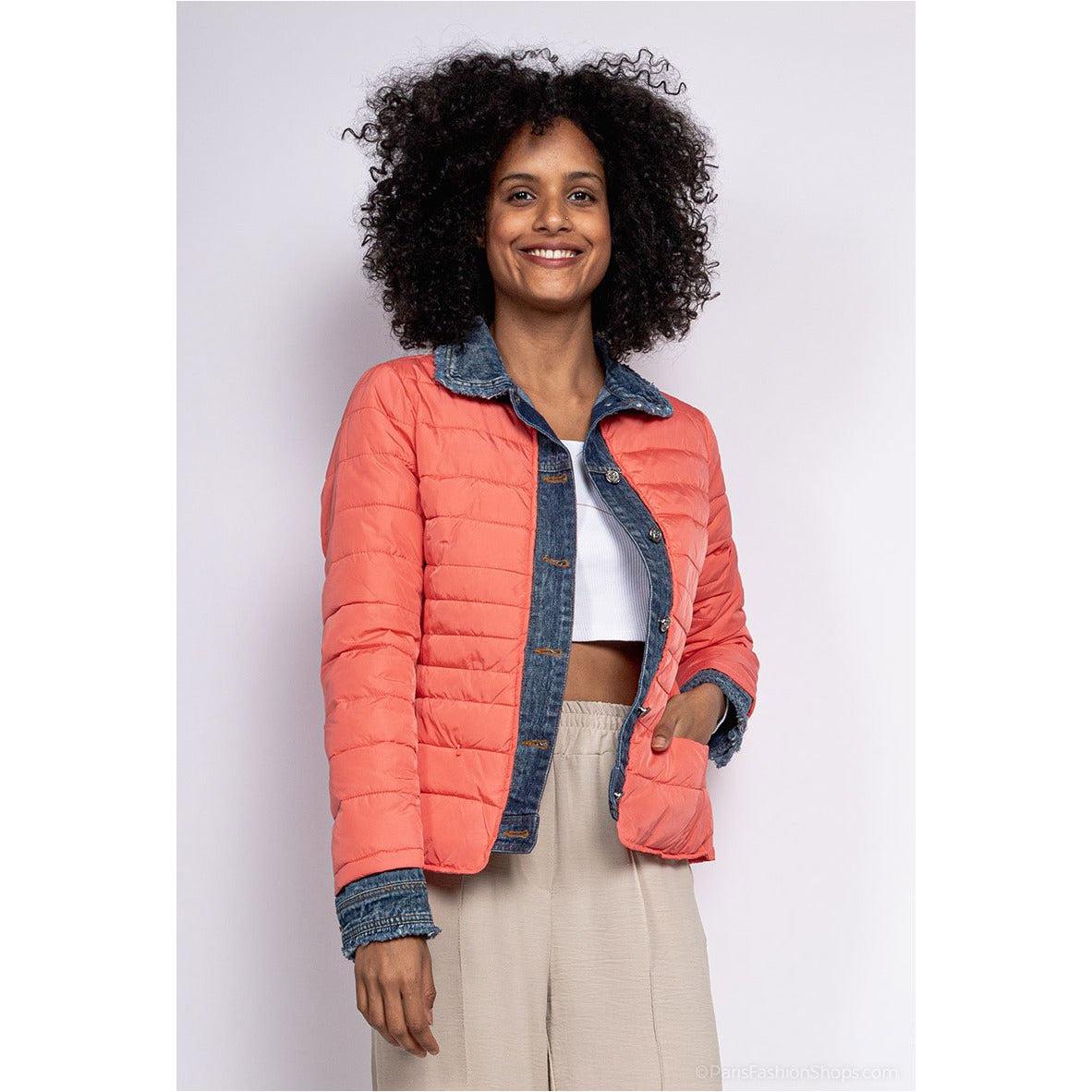 coral puffer coat