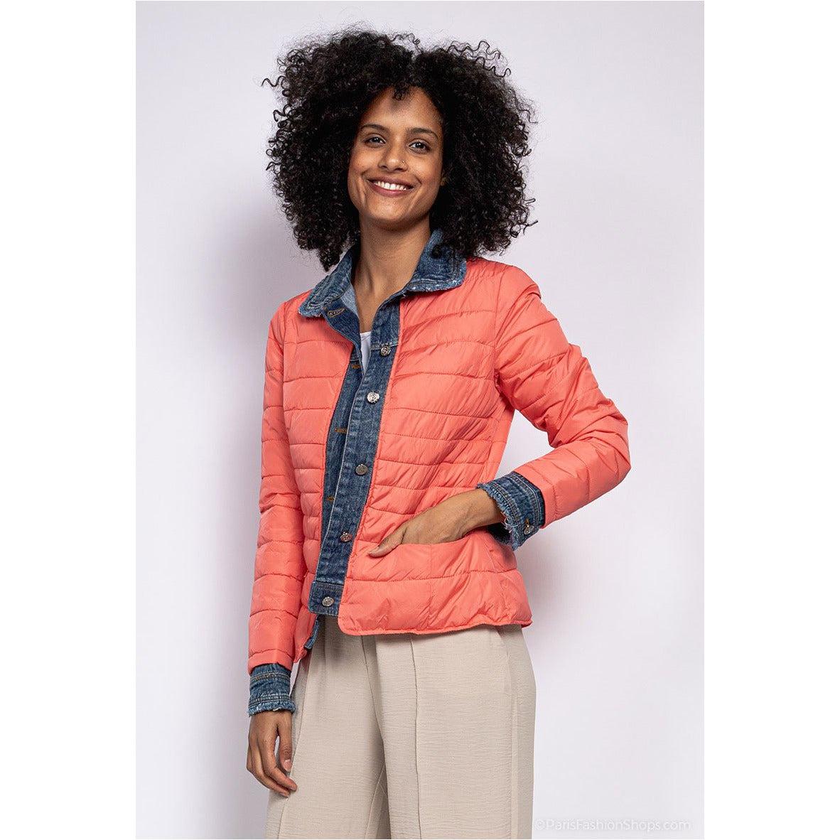 coral puffer coat