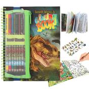 DEPESCHE Dino World Colouring Book with Colouring Pencils