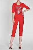 ROBELL : Marie Crop Trousers - Red image