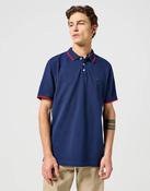 WRANGLER Short Sleeved Polo Shirt - Navy
