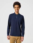 WRANGLER Long Sleeve Refined Polo - Navy