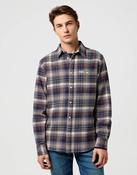 WRANGLER Men's Regular Brushed 1 Pocket Shirt - Navy