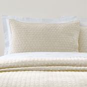 BIANCA Attica Velvet Embroidered Pillow sham - Pair 50x75cm - Natural