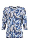SUNDAY Short Long Sleeve Top - Blue Print image