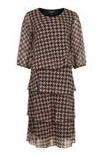 SUNDAY Tiered Chiffon Dress - Beige Pattern image