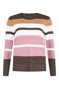 SUNDAY Striped Round Neck Jumper - Pink/Brown