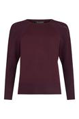 SUNDAY Textured Round Neck Jumper - Plum