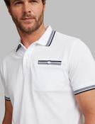 VEDONEIRE Men's Polo With Stripe Rib - White image
