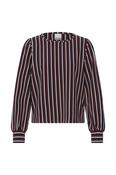 ICHI Liomo Long Sleeve Top - Brown Stripe image