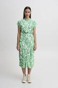 ICHI Regine Floral Dress - Green Print image