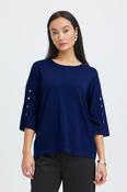 FRANSA Besmock 1/2 Sleeve Pullover - Navy image
