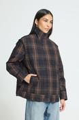 ICHI Cronto Jacket - Dark Navy Check image