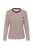 CULTURE Hunta Kiss Striped Top - Burgundy image