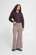 ICHI Kate Twillish Wide Leg Trouser - Brown/Almond image