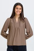 FRANSA Gida Gida Crinkle V-Neck Blouse - Driftwood image