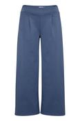 ICHI Kate Wide Cropped Leg Trousers - Blue Mirage image
