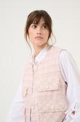 CULTURE Coca Boucle Check Waistcoat - Pink