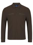 DG'S DRIFTER Long Sleeve Casual Polo Shirt - Brown