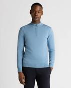 REMUS UOMO Half Zip Sweater - Sky Blue