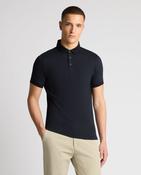 REMUS UOMO Men's Tapered Fit Cotton-Stretch Polo Shirt - Navy image