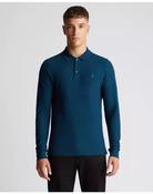 REMUS UOMO 3 Button Long Sleeve Cotton Polo - Teal image