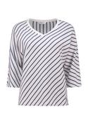 ZABAOINE Stripe V-Neck Jumper - Navy/White image