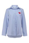 HAILYS Striped Long Sleeve Heart Shirt - Blue Stripe image