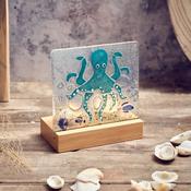 LANGS Octopus Fussed Glass Double Tealight Holder 15cm image