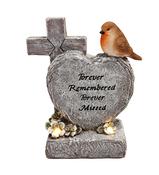 WGP Robin Solar Heart and Cross Grave Ornament 17.5cm image