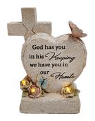 WGP Butterfly Solar Heart and Cross Grave Ornament 17.5cm