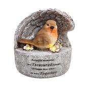 WGP Robin under a Angels Wing Solar Grave Ornament 16cm image