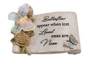 WGP Butterfly Scroll Solar Grave Ornament 15.5x11cm