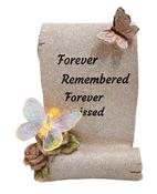 WGP Butterfly Scroll with Verse Solar Grave Ornament 17.5cm image