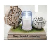 WGP GAA Football with LED Candle Grave Ornament 22x17.5cm