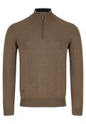 6TH SENSE Harry Half Zip Jumper - Brown