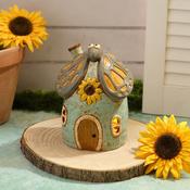 LANGS Butterfly Roof LED House With Sunflower 20cm
