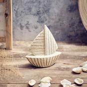LANGS Stoneware Textured Striped Boat Ornament 16.5cm