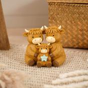 LANGS Highland Cow Family "Hello Baby" Ornament 13cm