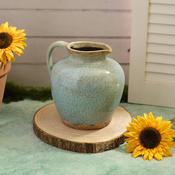 LANGS Antique Reactive Glaze Vase with Handle 20cm - Blue image